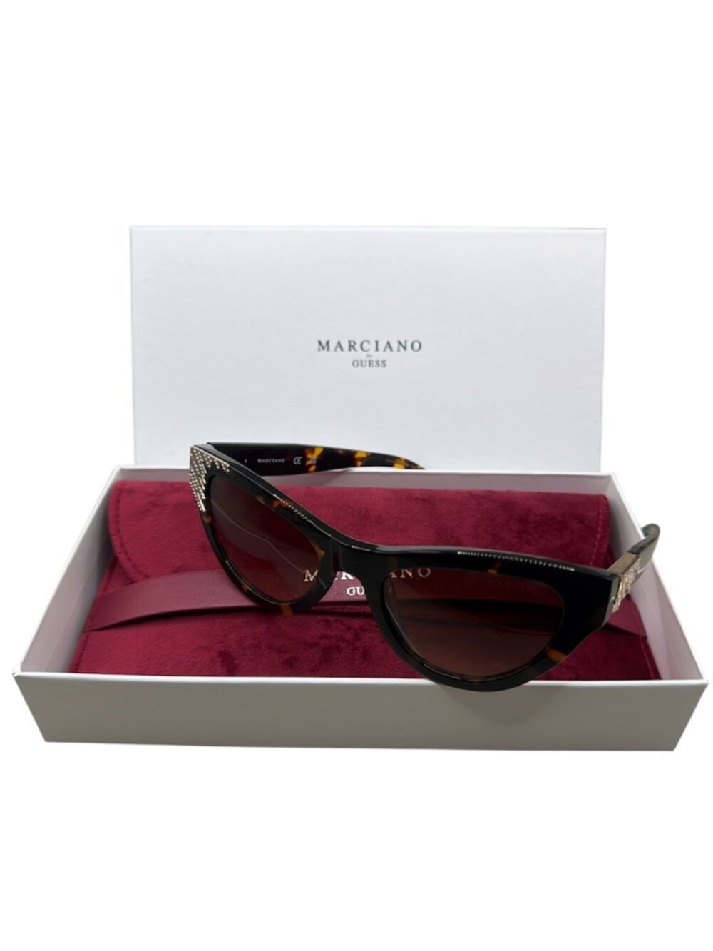 GUESS by Marciano Women's Cat Eye Sunglasses with Swarovski Crystal Accents